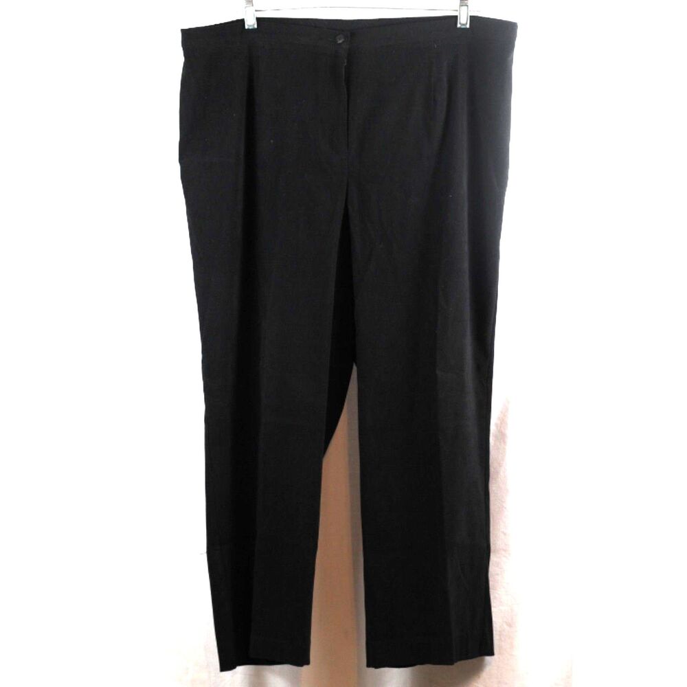 Notations Black Women's Dress Pant Front Zip Button Closure 2X 055